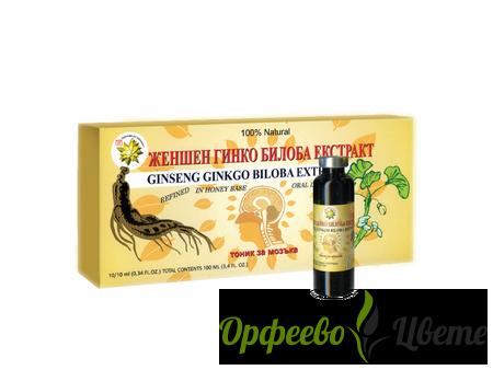 ХРАНИТЕЛНИ ДОБАВКИ Памет и концентрация ЖЕН ШЕН + ГИНКО БИЛОБА ФЛ. * 10 Ginseng Ginkgo biloba extract